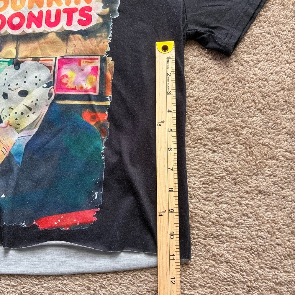 Black Graphic T-Shirt with Horror Theme - Picture 5 of 7